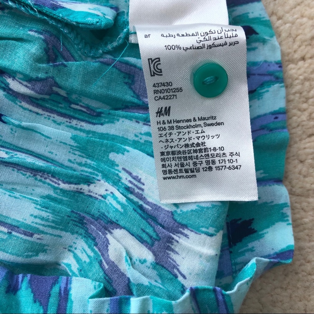 H&M Turquoise Psychedelic Pattern Romper Sz 6 - image 7